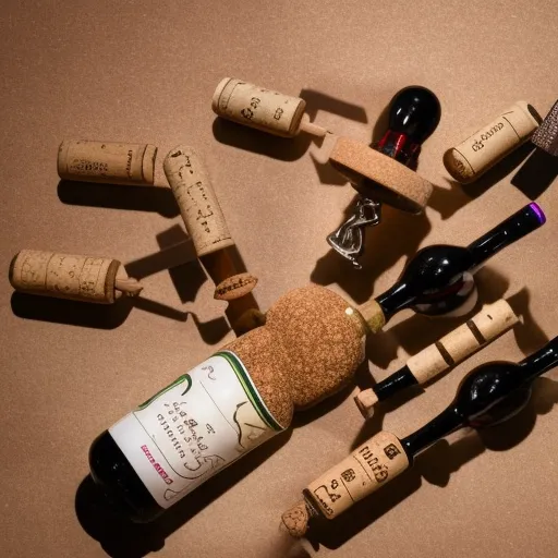 

An image of a bottle of wine with a cork stopper, surrounded by a few corkscrews, to illustrate the importance of proper storage for enjoying wine to its fullest.