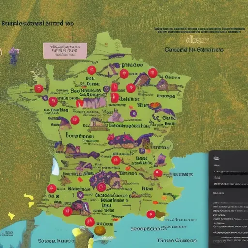 

An interactive map of France's wine regions, highlighting the various vineyards and wineries across the country.