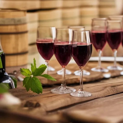 

Une photo d'un assortiment de bouteilles de vin rouge, rosé et porto, disposées sur une table en bois, avec des verres à vin et des boug