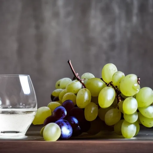 

A glass of white wine with a grape in the background, highlighting the variety of white wines available to explore.