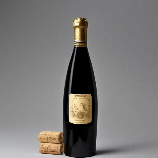 

An image of a bottle of the rare and exceptional 1945 Romanée Conti wine, with a golden label and cork, sitting atop a velvet-lined box.