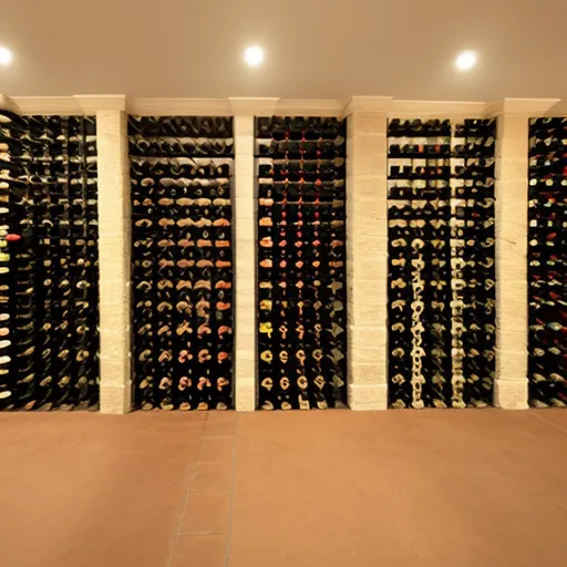 

A picture of a cellar filled with bottles of wine, showing the different aging and serving options available.